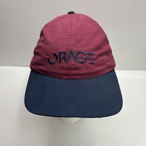 VTG Orage Strapback Hat Burgundy Navy Embroidered Logo Outdoor 90s Skater Y2K QC